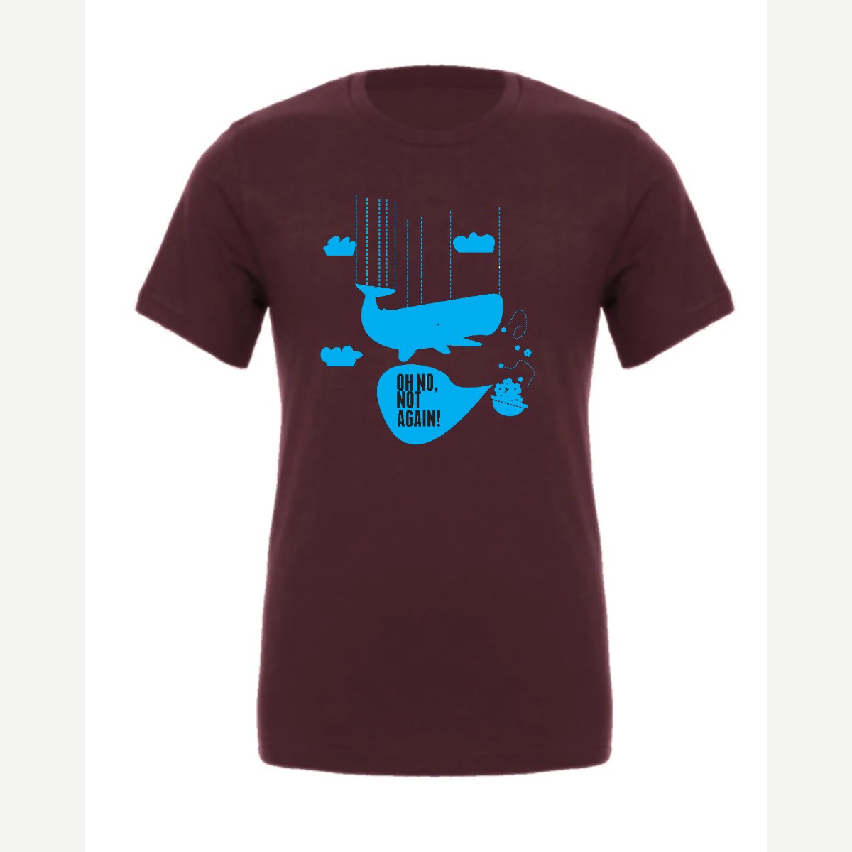 Oh No, Not Again (Falling Whale) — Premium Tee / Maroon