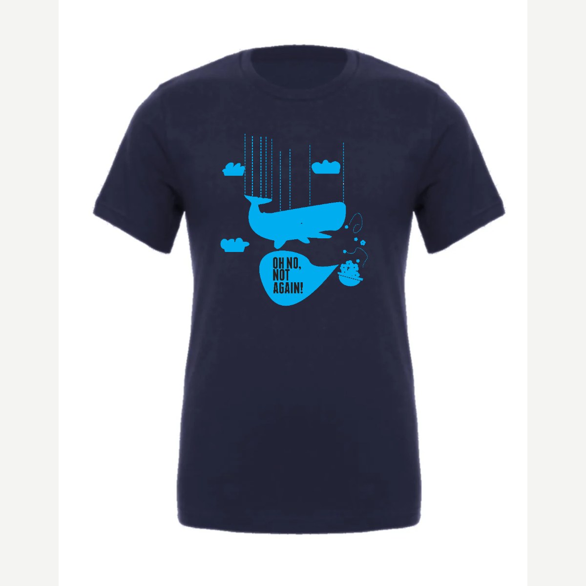 Oh No, Not Again (Falling Whale) — Premium Tee / Navy