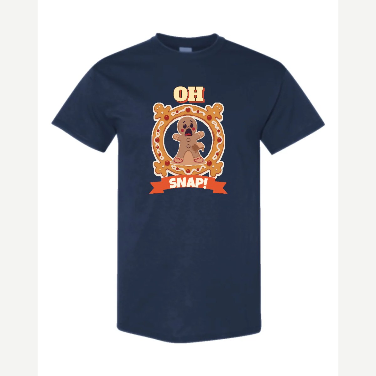 Oh Snap! (Gingerbread Man) — Classic Tee / Navy