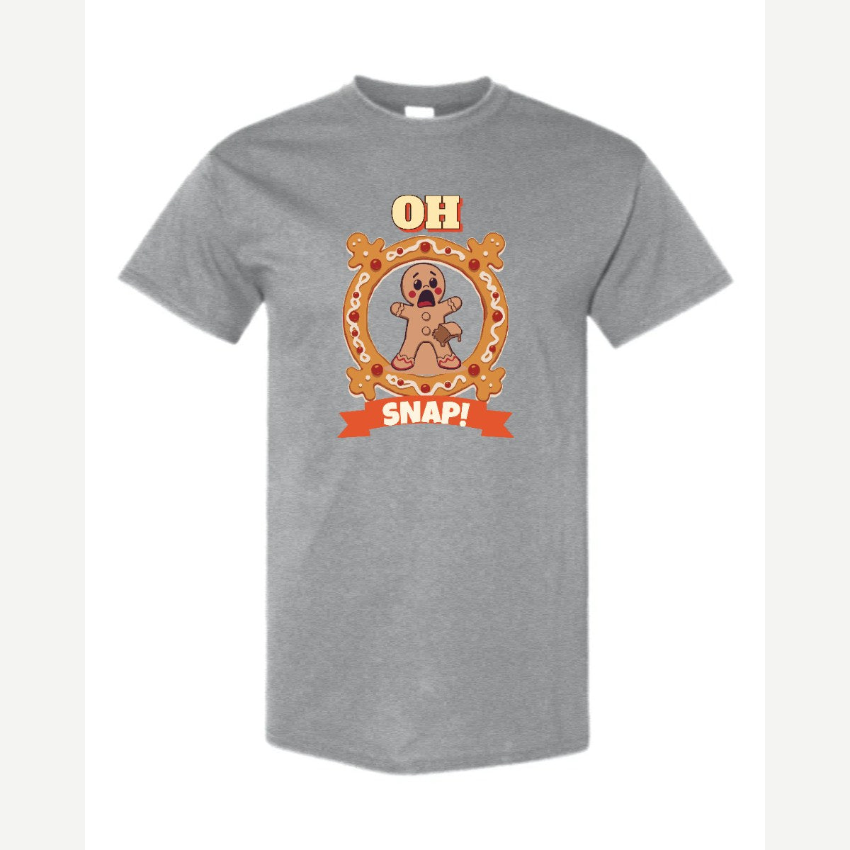 Oh Snap! (Gingerbread Man) — Classic Tee / Sport Grey