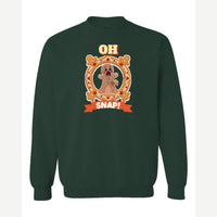 Oh Snap! (Gingerbread Man) — Crewneck Sweatshirt / Forest Green