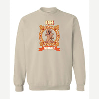 Oh Snap! (Gingerbread Man) — Crewneck Sweatshirt / Sand