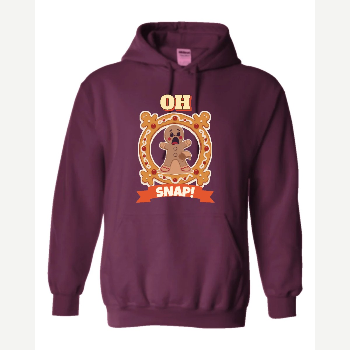 Oh Snap! (Gingerbread Man) — Hoodie / Maroon