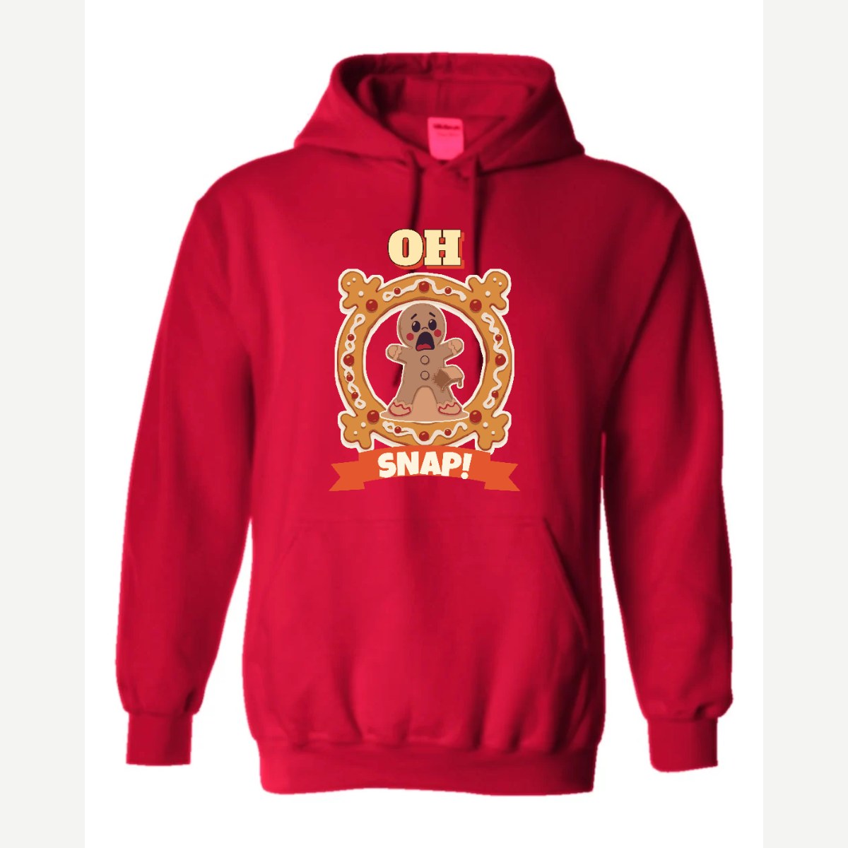 Oh Snap! (Gingerbread Man) — Hoodie / Red