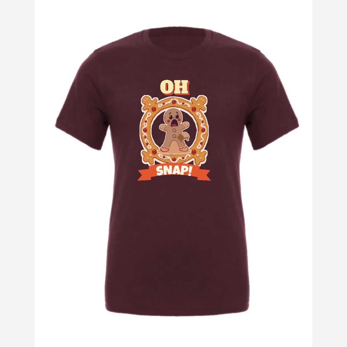 Oh Snap! (Gingerbread Man) — Premium Tee / Maroon