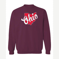 Ohio is Home — Crewneck Sweatshirt / Maroon
