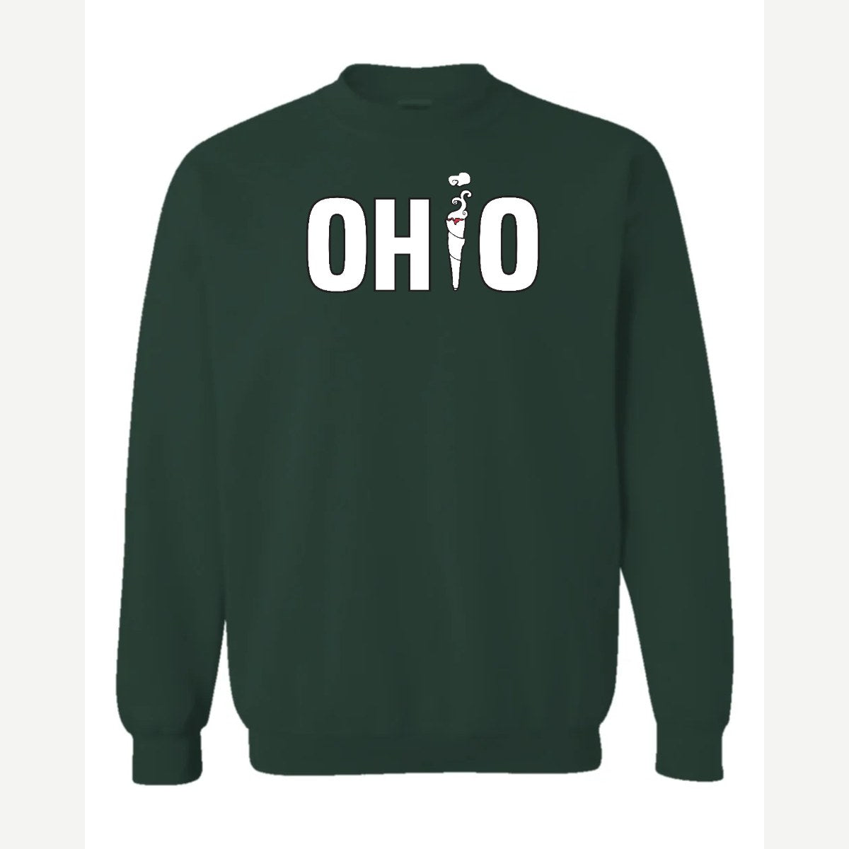OHIO (Smoking i) — Crewneck Sweatshirt / Forest Green