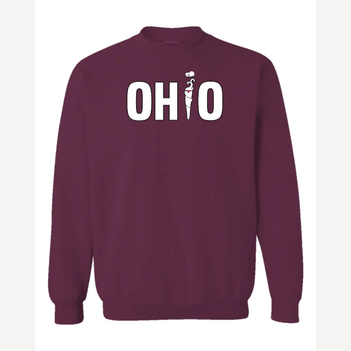 OHIO (Smoking i) — Crewneck Sweatshirt / Maroon