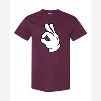 OK Hand (Cartoon Glove) — Classic Tee / Maroon