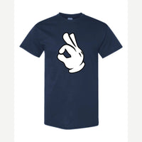 OK Hand (Cartoon Glove) — Classic Tee / Navy