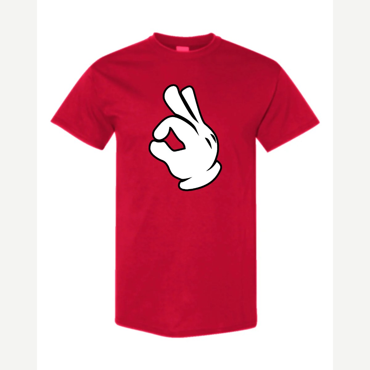 OK Hand (Cartoon Glove) — Classic Tee / Red
