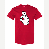 OK Hand (Cartoon Glove) — Classic Tee / Red