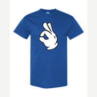 OK Hand (Cartoon Glove) — Classic Tee / Royal