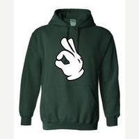 OK Hand (Cartoon Glove) — Hoodie / Forest Green