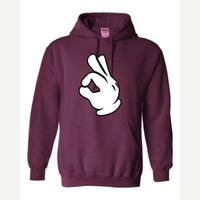 OK Hand (Cartoon Glove) — Hoodie / Maroon