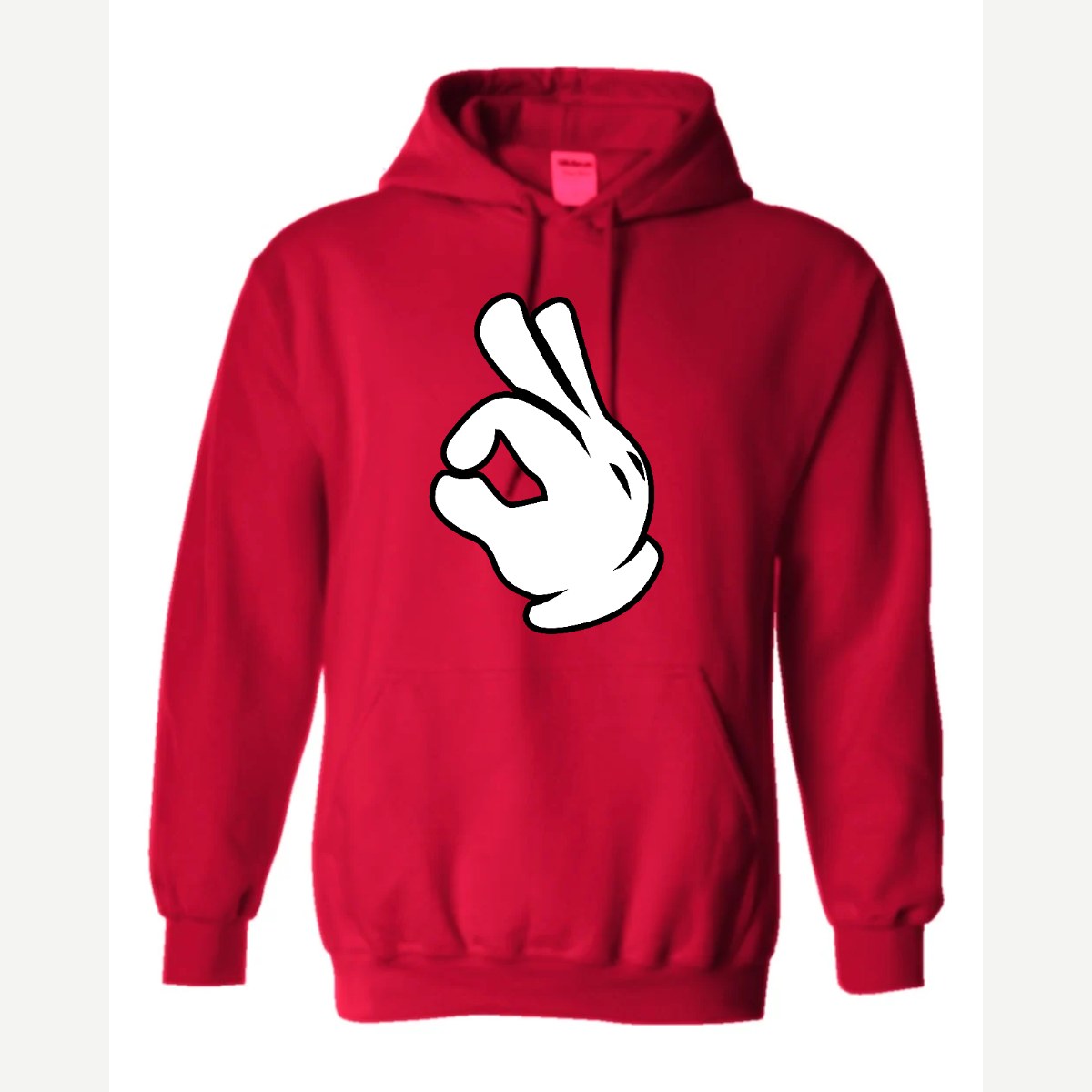 OK Hand (Cartoon Glove) — Hoodie / Red