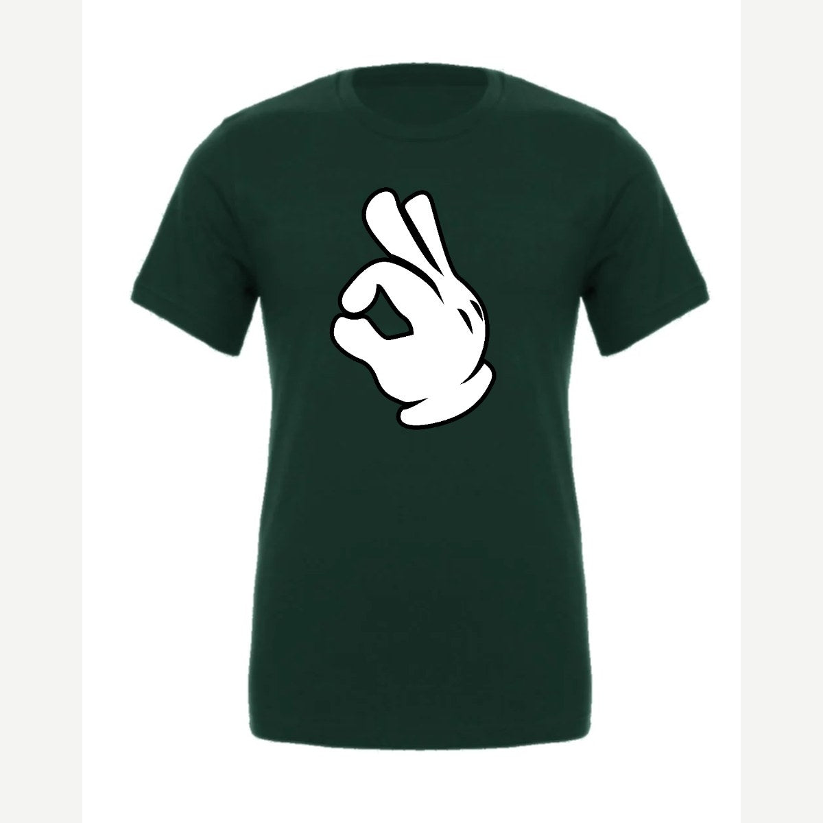 OK Hand (Cartoon Glove) — Premium Tee / Forest