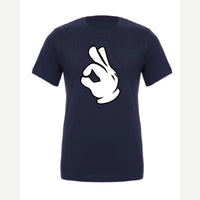OK Hand (Cartoon Glove) — Premium Tee / Navy