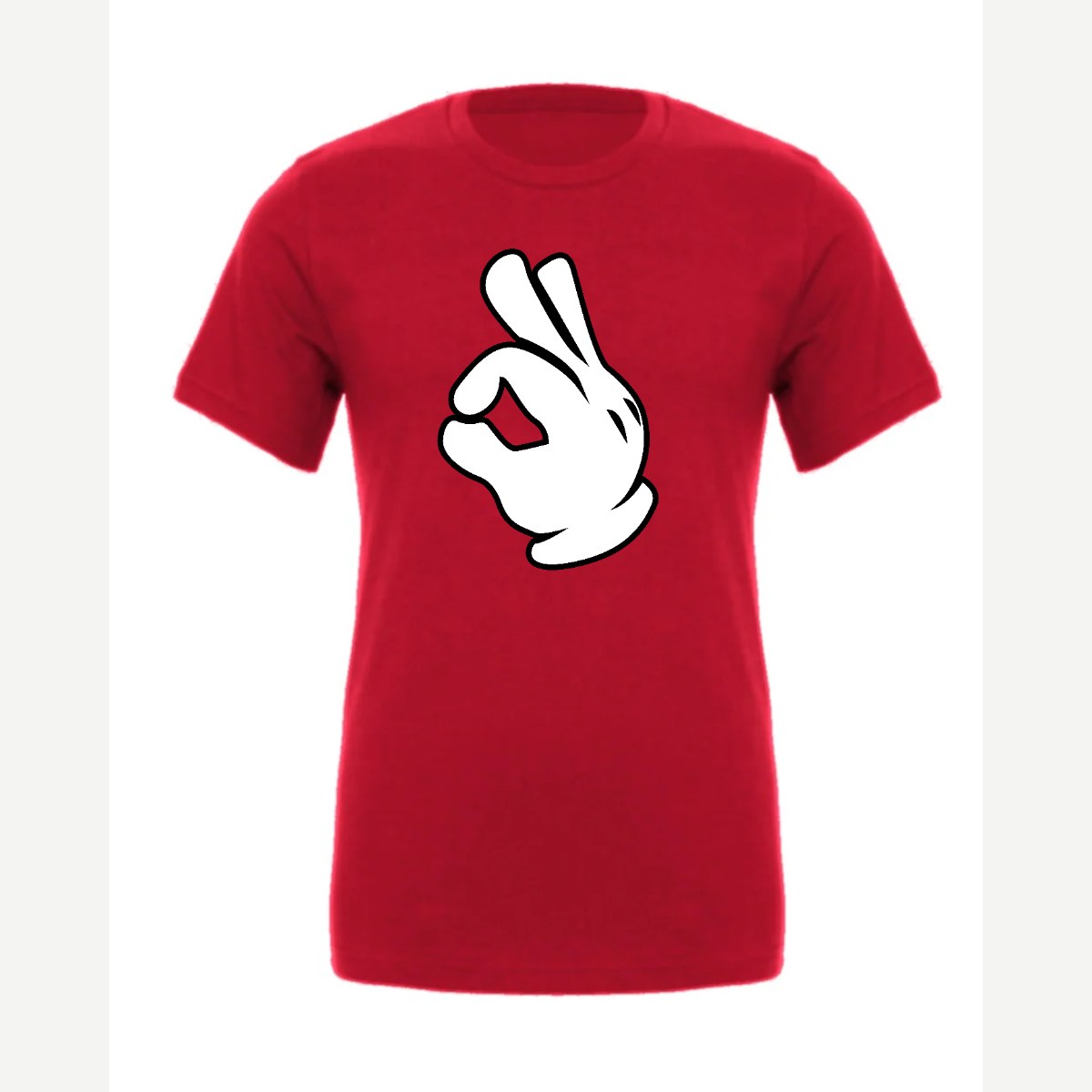 OK Hand (Cartoon Glove) — Premium Tee / Red