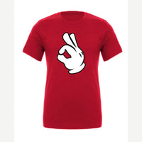 OK Hand (Cartoon Glove) — Premium Tee / Red