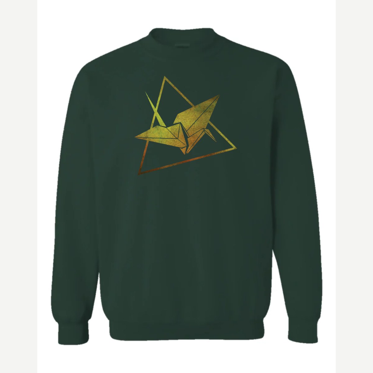 Origami — Crewneck Sweatshirt / Forest Green