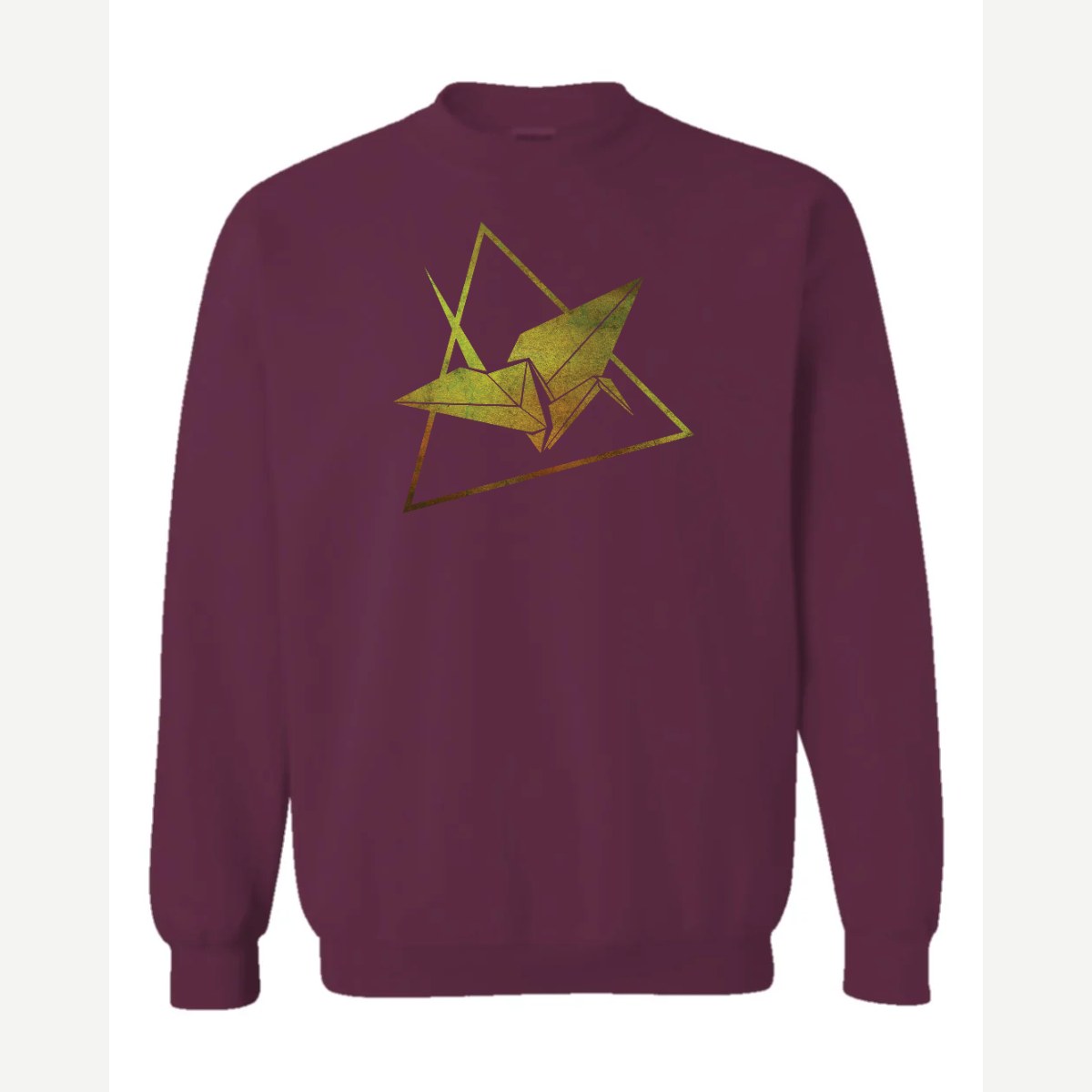 Origami — Crewneck Sweatshirt / Maroon