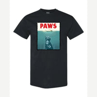 PAWS (Cat Movie Poster Parody) — Classic Tee / Black