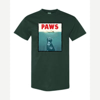 PAWS (Cat Movie Poster Parody) — Classic Tee / Forest Green