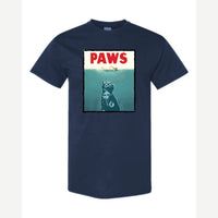 PAWS (Cat Movie Poster Parody) — Classic Tee / Navy