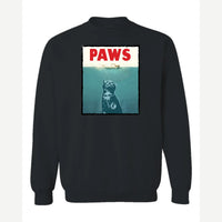 PAWS (Cat Movie Poster Parody) — Crewneck Sweatshirt / Black