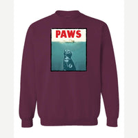 PAWS (Cat Movie Poster Parody) — Crewneck Sweatshirt / Maroon