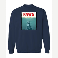 PAWS (Cat Movie Poster Parody) — Crewneck Sweatshirt / Navy
