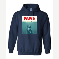 PAWS (Cat Movie Poster Parody) — Hoodie / Navy