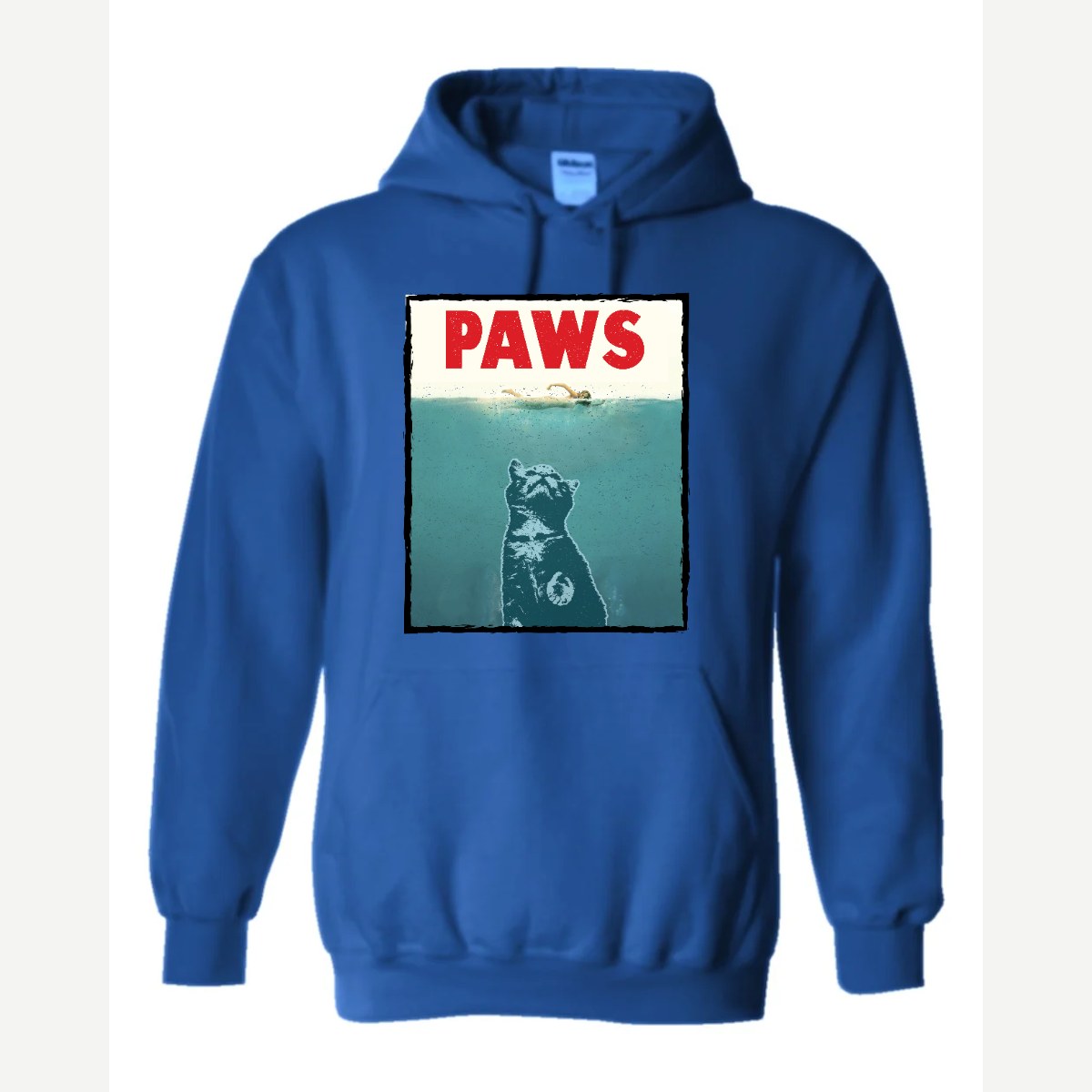 PAWS (Cat Movie Poster Parody) — Hoodie / Royal