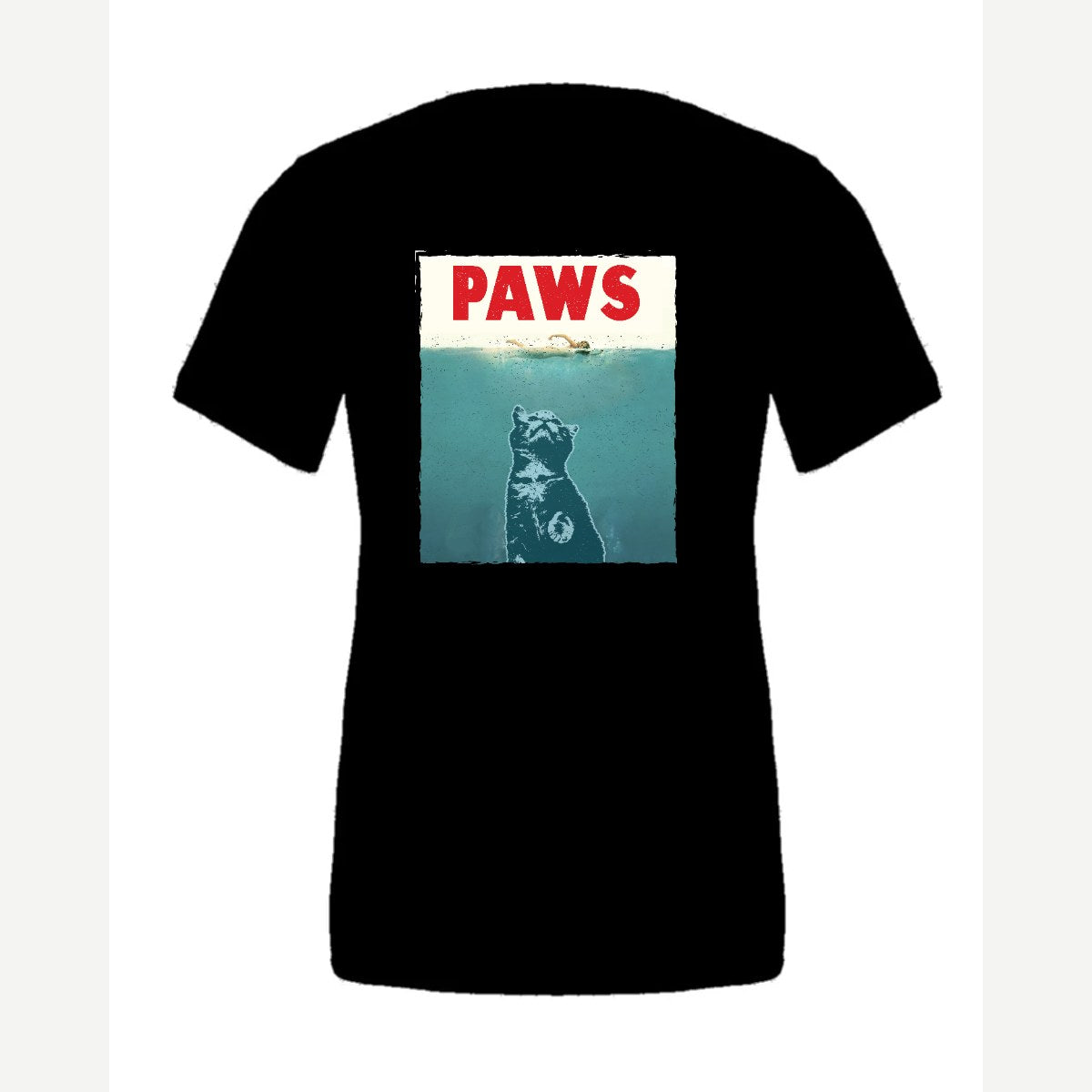 PAWS (Cat Movie Poster Parody) — Premium Tee / Black