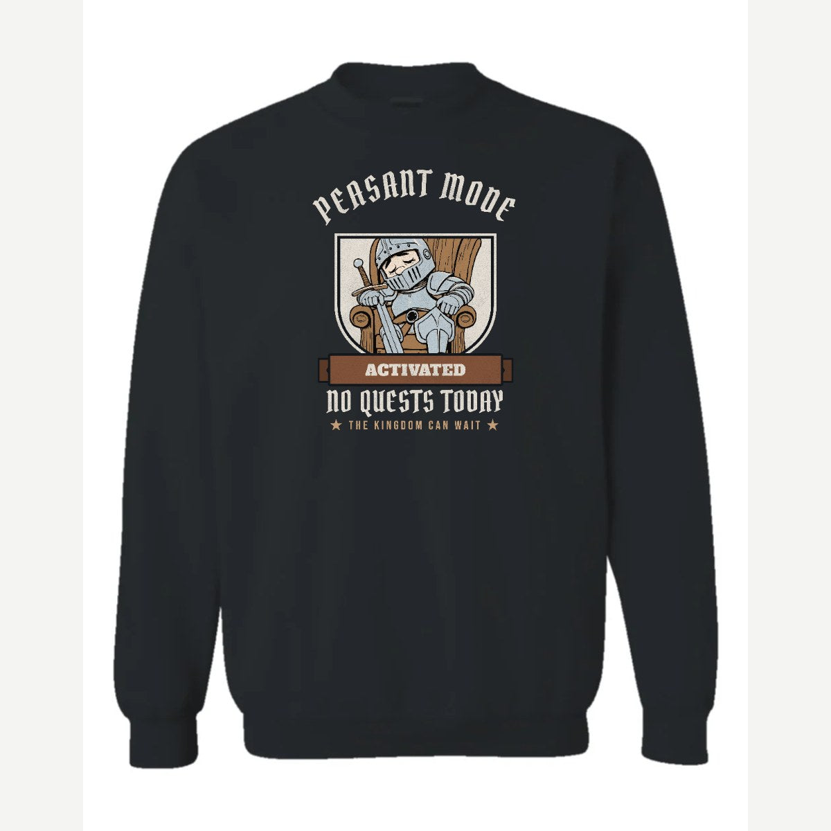 Peasant Mode Activated Knight — Crewneck Sweatshirt / Black