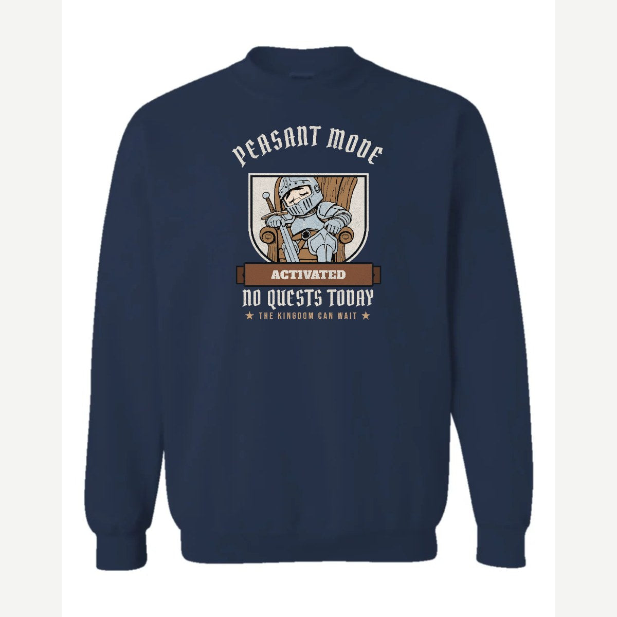 Peasant Mode Activated Knight — Crewneck Sweatshirt / Navy