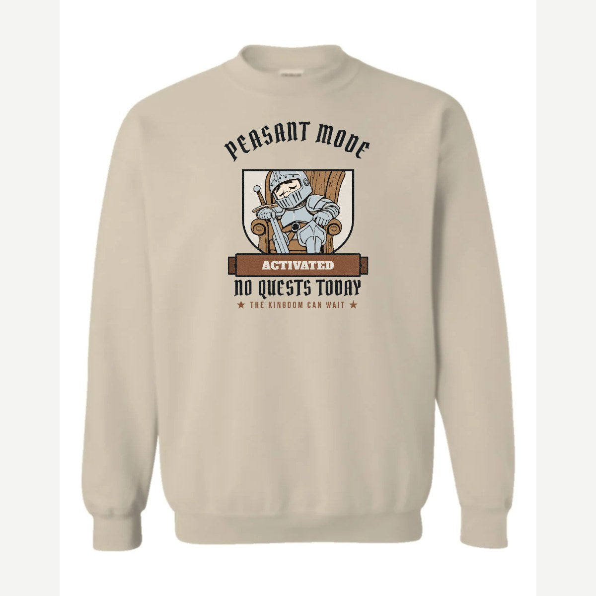 Peasant Mode Activated Knight — Crewneck Sweatshirt / Sand