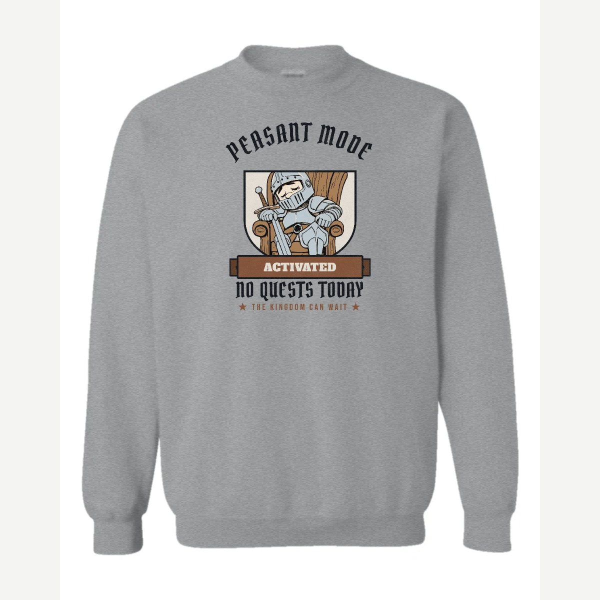 Peasant Mode Activated Knight — Crewneck Sweatshirt / Sport Grey