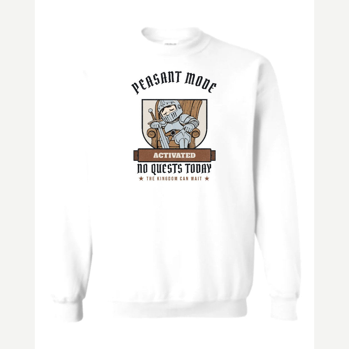 Peasant Mode Activated Knight — Crewneck Sweatshirt / White