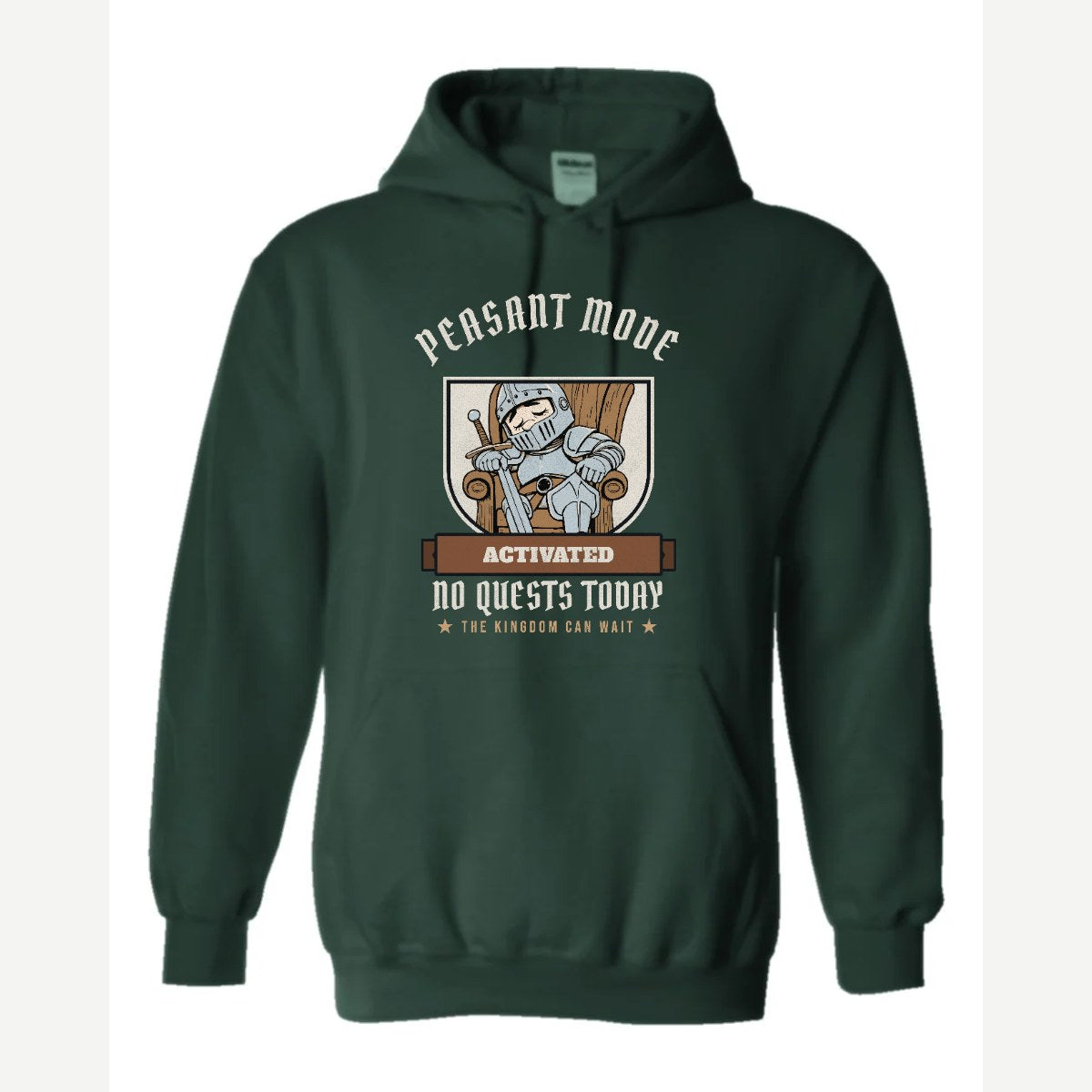Peasant Mode Activated Knight — Hoodie / Forest Green