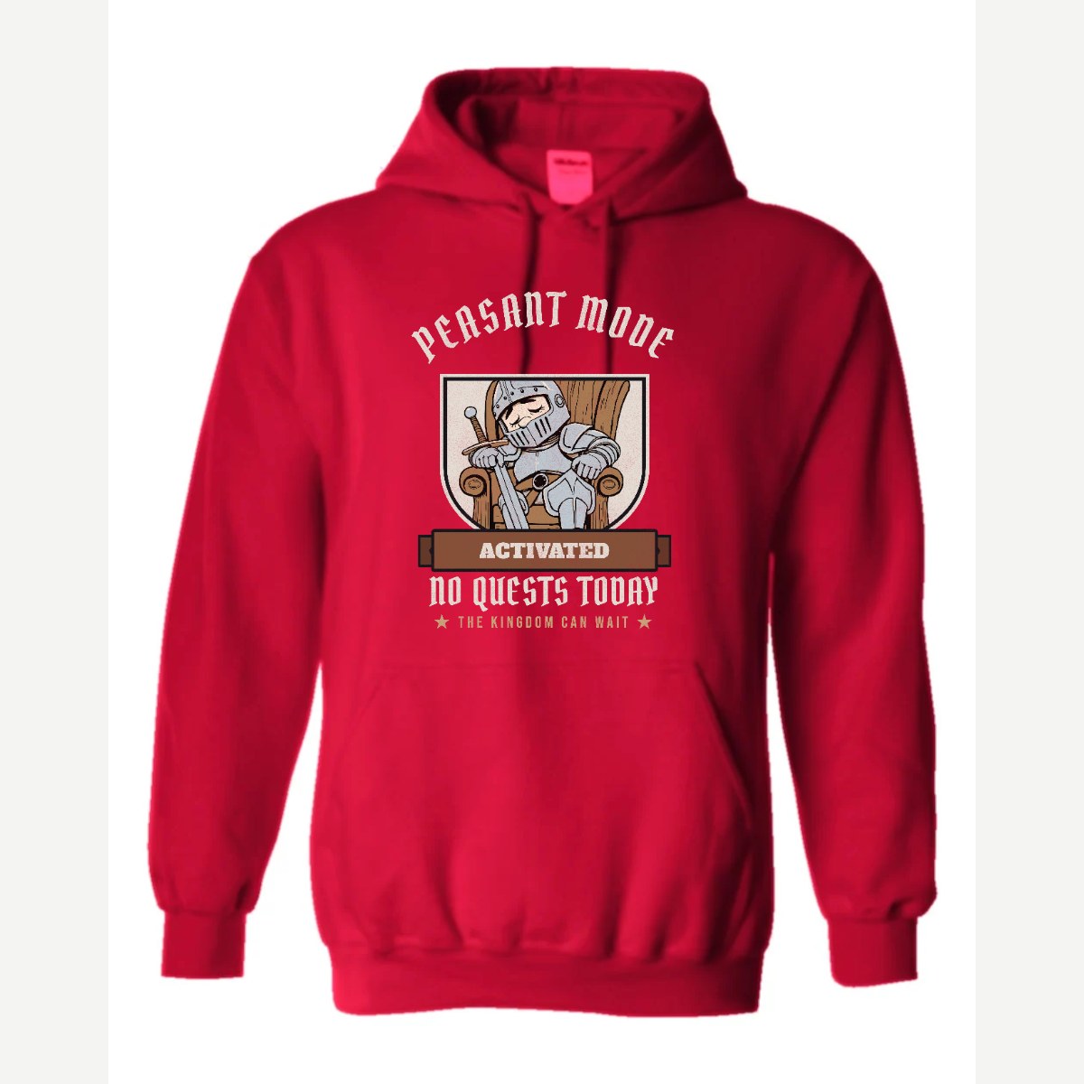 Peasant Mode Activated Knight — Hoodie / Red