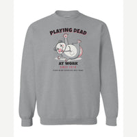 Playing Dead at Work Opossum — Crewneck Sweatshirt / Sport Grey