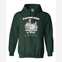 Playing Dead at Work Opossum — Hoodie / Forest Green