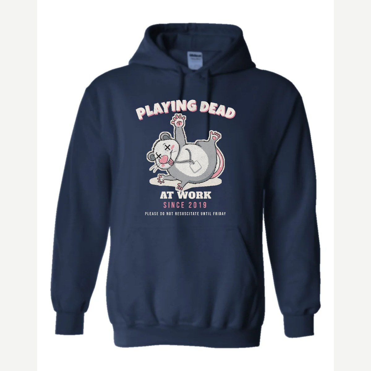 Playing Dead at Work Opossum — Hoodie / Navy