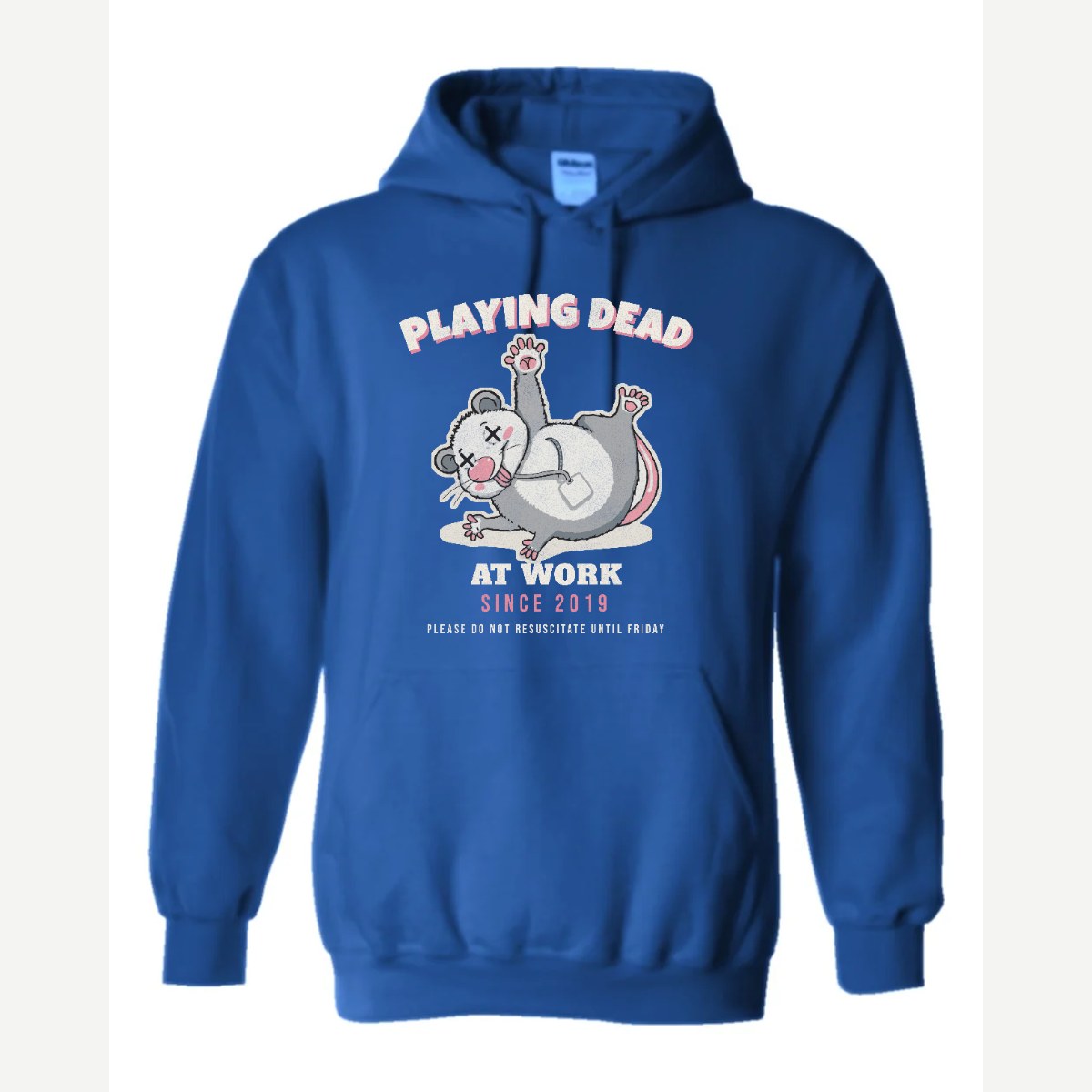 Playing Dead at Work Opossum — Hoodie / Royal