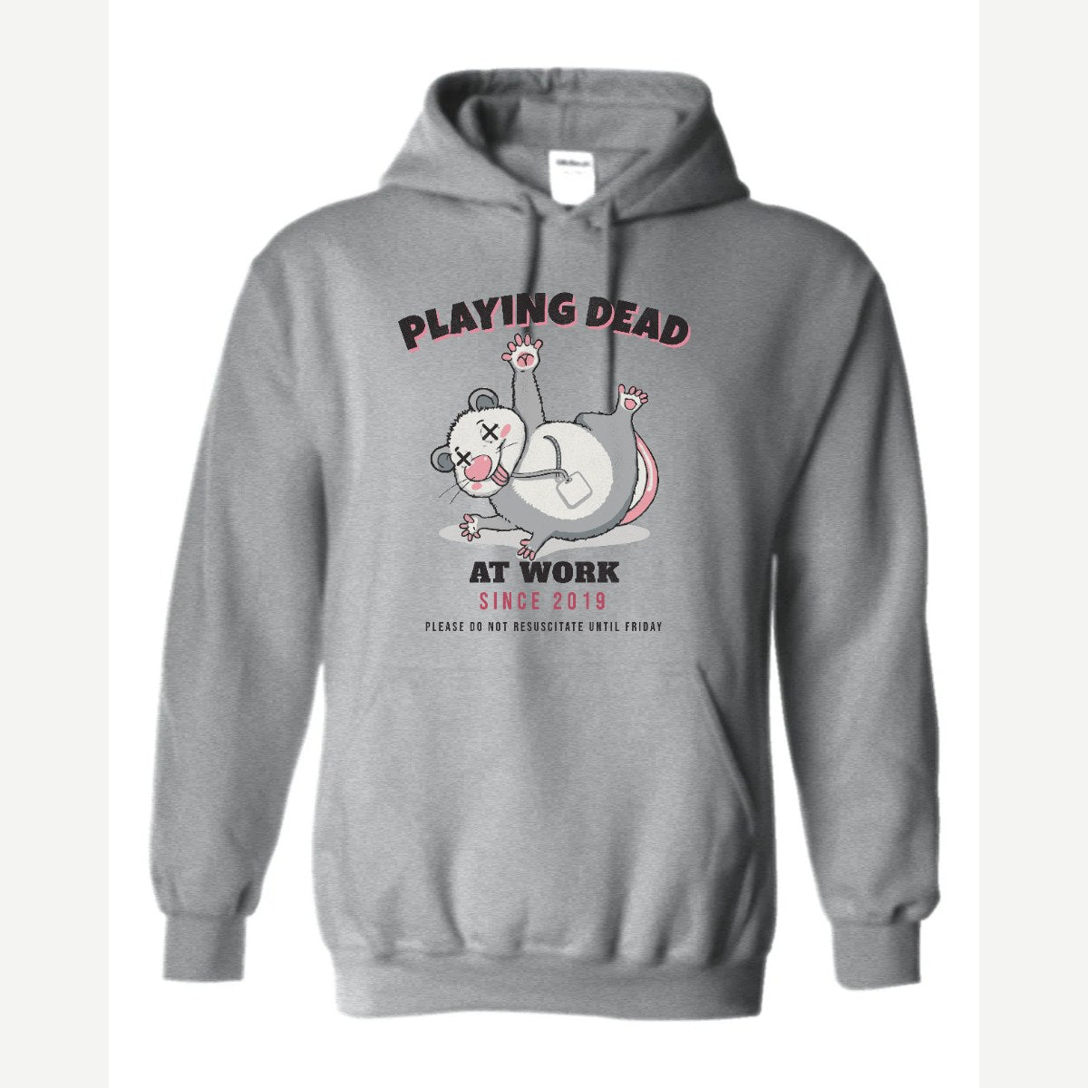 Playing Dead at Work Opossum — Hoodie / Sport Grey