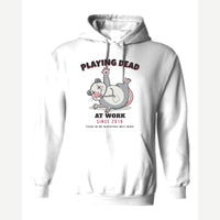 Playing Dead at Work Opossum — Hoodie / White