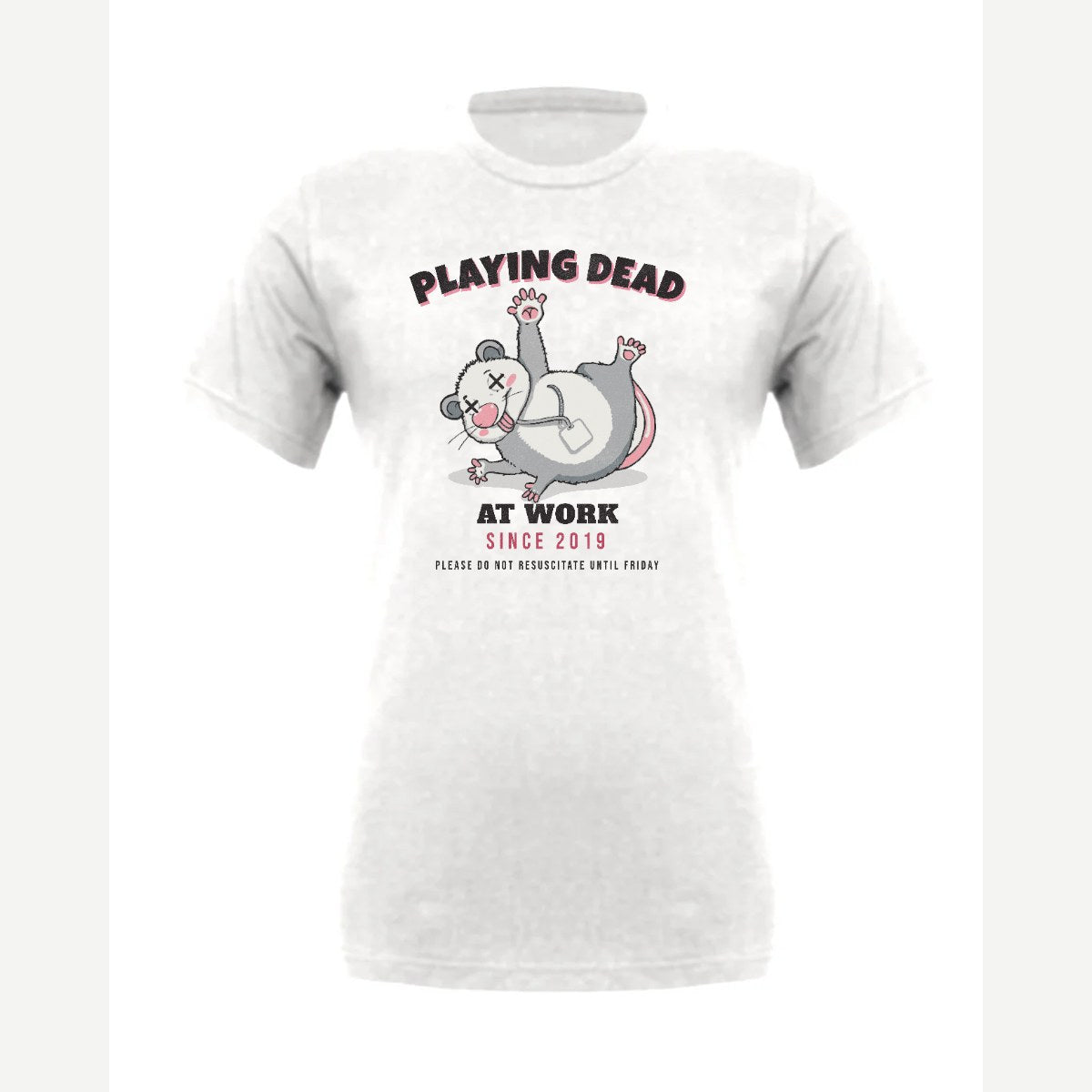 Playing Dead at Work Opossum — Premium Tee / White