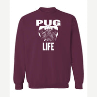 Pug Life — Crewneck Sweatshirt / Maroon